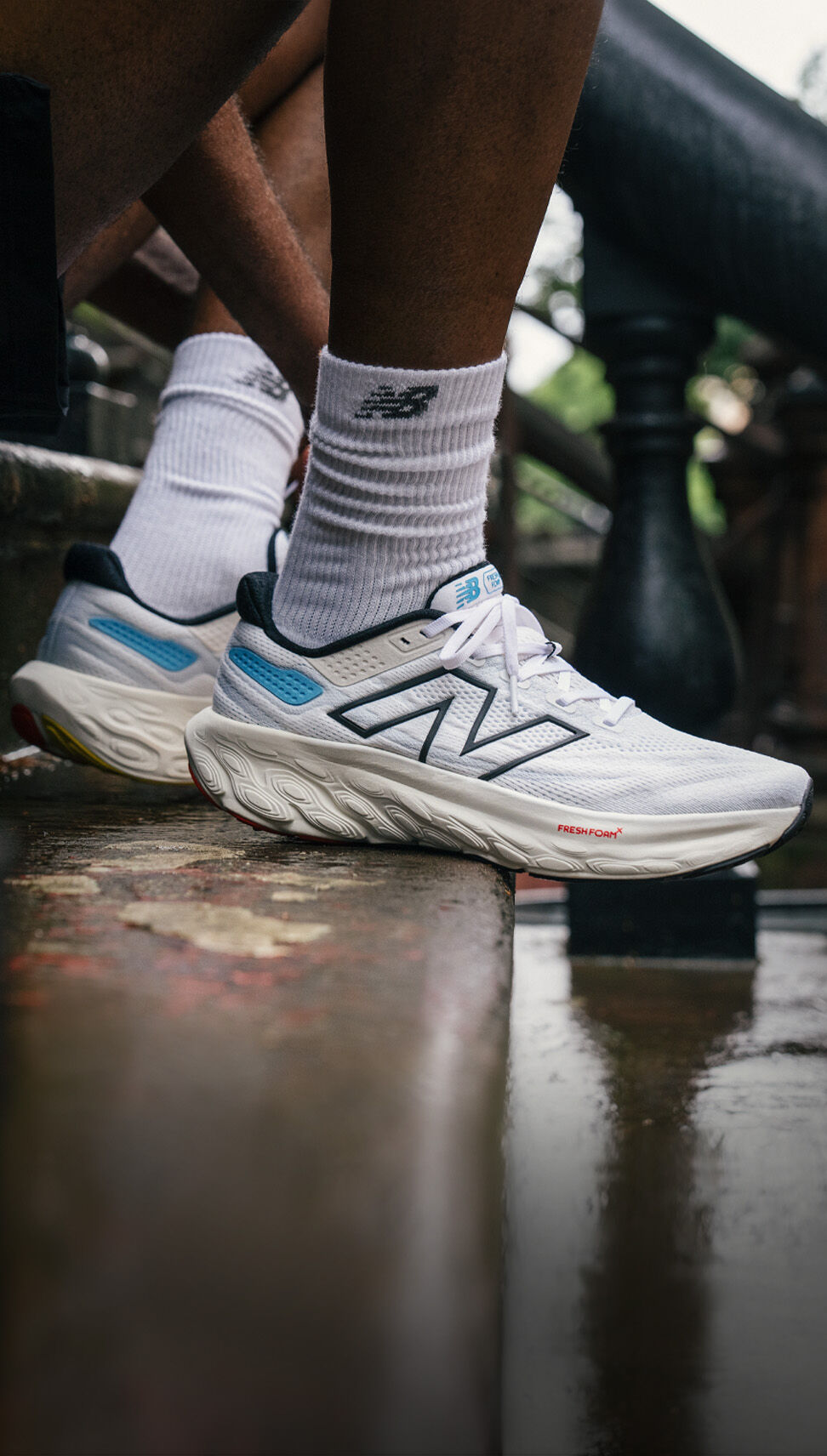 New balance 1080 top azul e amarelo